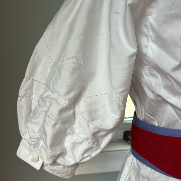 Vintage 80’s Albert Nipion white cotton cottagecore dress w/sash EVC size Small - Picture 4 of 17